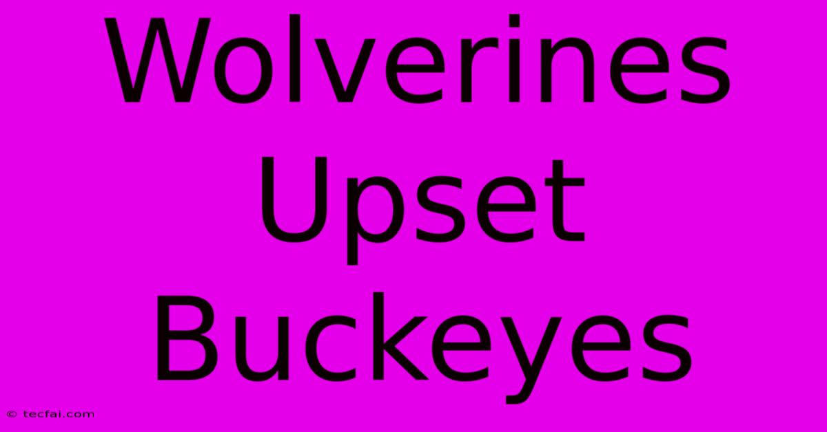 Wolverines Upset Buckeyes