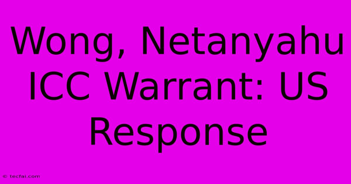 Wong, Netanyahu ICC Warrant: US Response