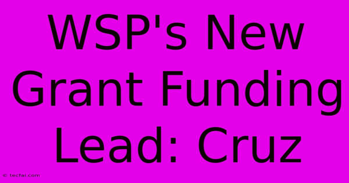 WSP's New Grant Funding Lead: Cruz