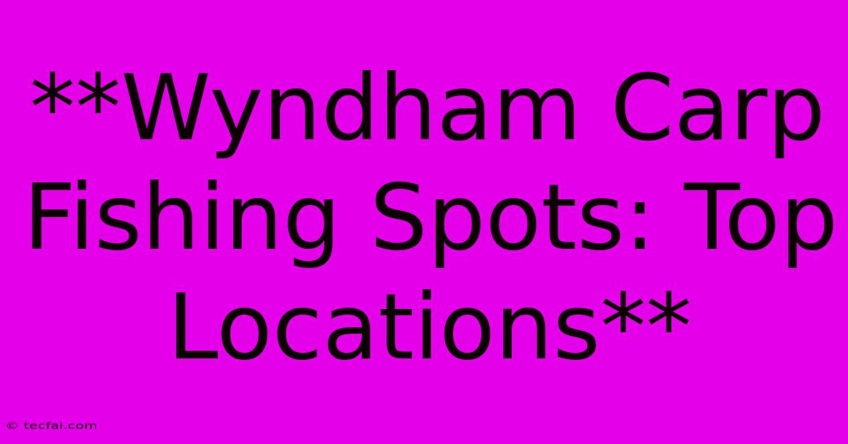 **Wyndham Carp Fishing Spots: Top Locations**