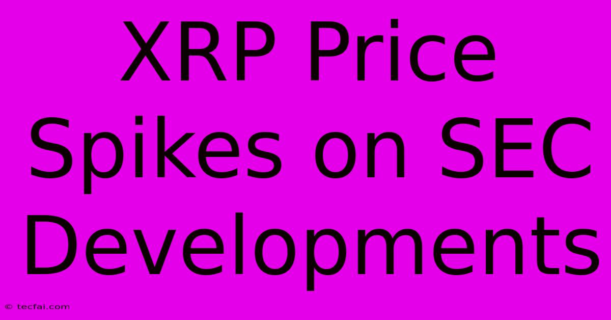 XRP Price Spikes On SEC Developments