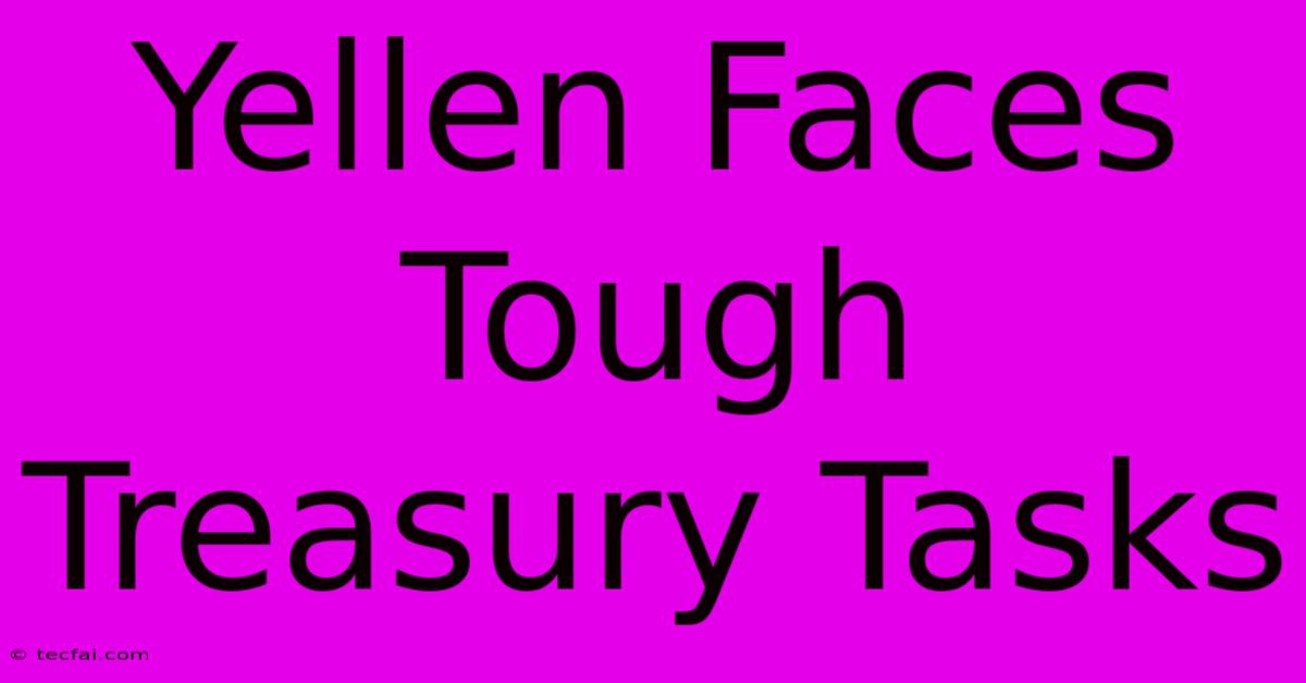 Yellen Faces Tough Treasury Tasks