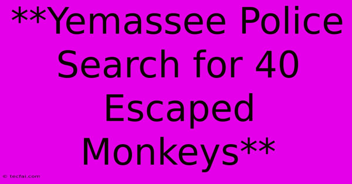 **Yemassee Police Search For 40 Escaped Monkeys** 